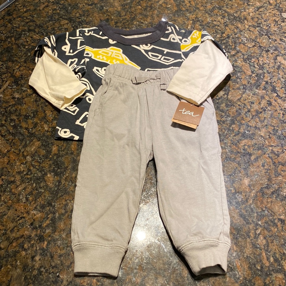 NWT Tea Collection Shirt and Pants Set - 3-6M